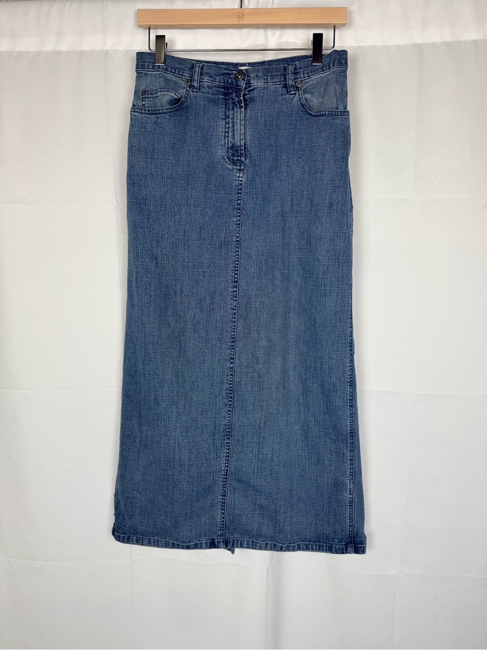 Christopher & Banks Blue Denim Maxi Skirt
